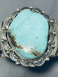 Mar James Native American Navajo Spider Turquoise Mine Sterling Silver Bracelet Signed-Nativo Arts