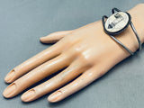 Hand Carved Lighthouse Vintage Native American Navajo Sterling Silver Bracelet-Nativo Arts