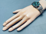 One Of The Best Vintage Native American Navajo Cerrillos Turquoise Sterling Silver Bracelet-Nativo Arts
