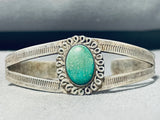 Superior Vintage Native American Navajo Cerrillos Turquoise Sterling Silver Bracelet-Nativo Arts