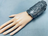 208 Grams Heavy Towering Vintage Southwest Sterling Silver Bracelet Cuff-Nativo Arts