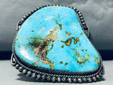 168 Grams!! Museum Quality Vintage Native American Navajo Turquoise Sterling Silver Bracelet-Nativo Arts