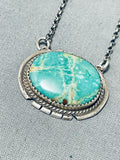 Fabulous Vintage Native American Navajo Royston Turquoise Sterling Silver Necklace-Nativo Arts