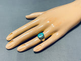 Sensational Vintage Native American Zuni Turquoise Sterling Silver Ring-Nativo Arts