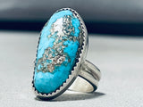 Marie Etcitty Vintage Native American Navajo Bisbee Turquoise Sterling Silver Ring-Nativo Arts