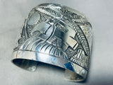 Tremendous Native American Navajo Sterling Silver Signed Bracelet-Nativo Arts