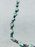 Native American Traditional Vintage Santo Domingo Royston Turquoise Sterling Silver Necklace-Nativo Arts