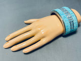 One Of The Most Intricate Southwest Turquoise Inlay Sterling Silver Bracelet-Nativo Arts