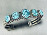 Lone Mountain Turquoise!! Vintage Native American Navajo Sterling Silver Bracelet-Nativo Arts