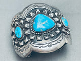 Very Rare Early Thomas Singer Vintage Native American Navajo Turquoise Sterling Silver Bracelet-Nativo Arts