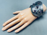 Huge Vintage Southwest Amethyst Sterling Silver Bracelet-Nativo Arts