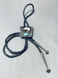 Important Vintage Native American Zuni Horse Sterling Silver Turquoise Inlay Bolo Tie-Nativo Arts
