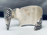 Best Vintage Native American Navajo Hand Carved Eagle Sterling Silver Bracelet-Nativo Arts