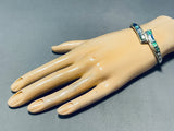 6 Inch Wrist Grace Smith Vintage Native American Navajo Inlay Sterling Silver Bracelet-Nativo Arts