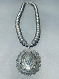 Gorgeous Vintage Native American Navajo Sterling Silver Concho Necklace-Nativo Arts
