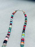 Native American Rare Longer Thomas Singer Turquoise Tubule Sterling Silver Necklace-Nativo Arts