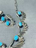 Kay Roberts Vintage Native American Navajo Turquoise Sterling Silver Necklace-Nativo Arts
