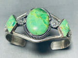 One Of The Most Beautiful Vintage Native American Navajo Gaspeite Sterling Silver Bracelet-Nativo Arts