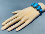 Captivating Vintage Native American Navajo Bisbee Turquoise Sterling Silver Bracelet-Nativo Arts