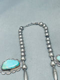 One Of The Best Ever Vintage Native American Navajo Turquoise Chunk Sterling Silver Necklace-Nativo Arts