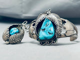 Sensational Vintage Native American Navajo Morenci Turquoise Sterling Silver Slave Bracelet-Nativo Arts