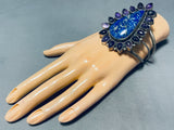 The Most Unique Vintage Native American Navajo Lapis Amethyst Sterling Silver Bracelet-Nativo Arts