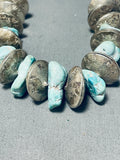92 Grams Heavy Coin Vintage Native American Navajo Turquoise Sterling Silver Necklace-Nativo Arts