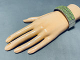 One Of The Most Unique Vintage Native American Zuni Gaspeite Inlay Sterling Silver Bracelet-Nativo Arts
