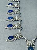 Fascinating Native American Navajo Lapis Sterling Silver Necklace-Nativo Arts