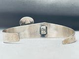Cool Geomtric Vintage Native American Navajo Lapis Sterling Silver Bracelet