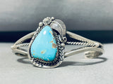 Marvelous Vintage Native American Navajo Blue Gem Turquoise Sterling Silver Bracelet-Nativo Arts