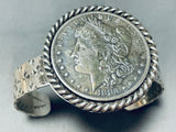 Signed Native American Navajo 1883 Silver Dollar Bracelet-Nativo Arts