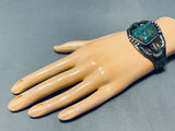 Important Kirk Smith (d) Vintage Native American Navajo Turquoise Sterling Silver Bracelet-Nativo Arts