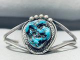Brilliant Vintage Native American Navajo Seafoam Turquoise Sterling Silver Bracelet-Nativo Arts