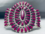 Gorgy Vintage Navajo Purple Stone Cluster Sterling Silver Bracelet-Nativo Arts