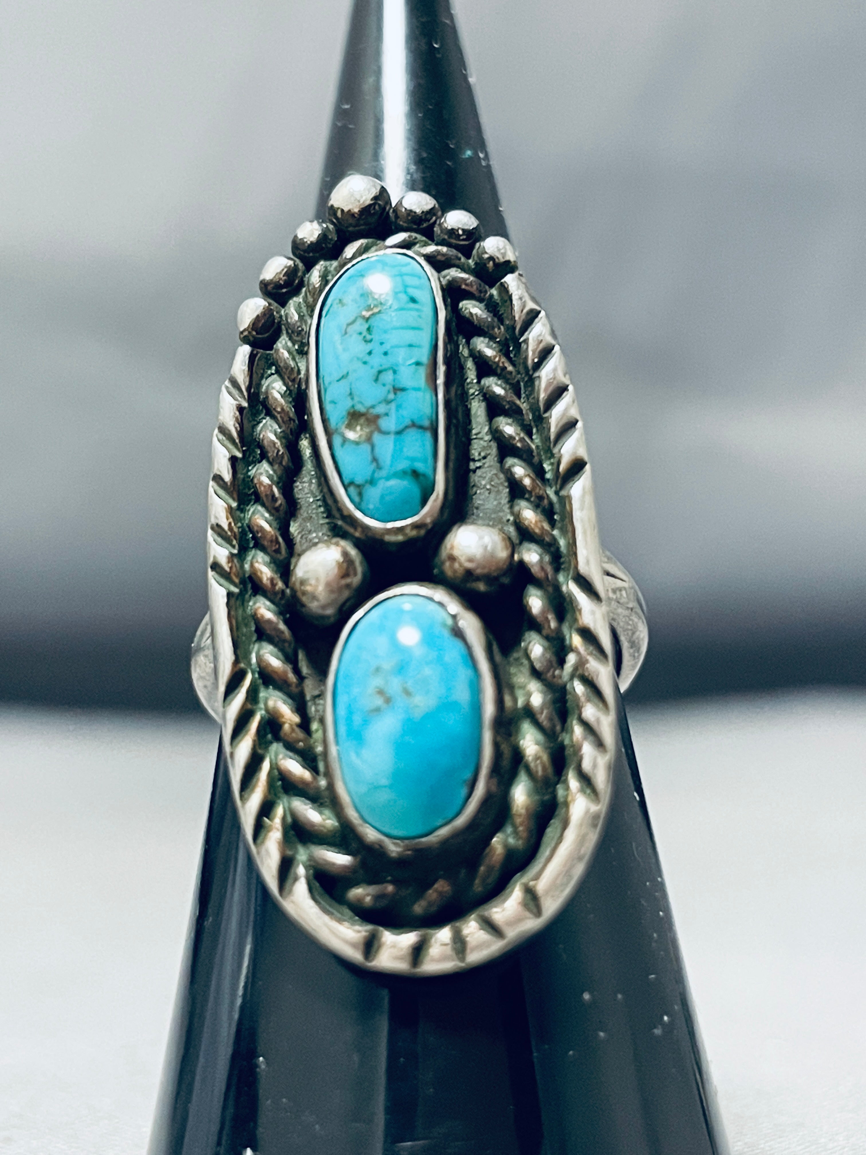 Alluring Vintage Native American Navajo Morenci Turquoise Sterling