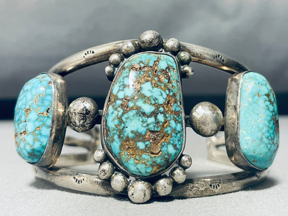 Birdseye Mine!! Vintage Native American Navajo Turquoise Sterling Silver Bracelet-Nativo Arts