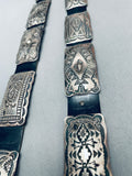 Vince Platero Vintage Native American Navajo Hand Tooled Sterling Silver Concho Belt-Nativo Arts