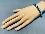 Exquisite Vintage Native American Zuni Blue Gem Turquoise Sterling Silver Bracelet-Nativo Arts