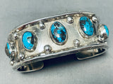 Authentic Early Deposit Bisbee Turquoise Vintage Native American Navajo Sterling Silver Bracelet-Nativo Arts