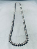 Wrap Around Very Old Vintage Native American Navajo 37-inch Long Sterling Silver Necklace