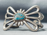 Important Vintage Native American Navajo Pilot Mountain Turquoise Sterling Silver Bracelet-Nativo Arts