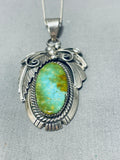 Astonishing Vintage Native American Navajo Royston Turquoise Sterling Silver Necklace Signed-Nativo Arts