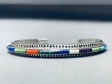 6 Inch Wrist Vintage Native American Navajo Inlay Turquoise Sterling Silver Bracelet-Nativo Arts