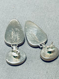 The Best Vintage Native American Navajo Charoite Sterling Silver Signed Earrings-Nativo Arts