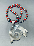 One Of The Best Ever Lizard Vintage Native American Navajo Sterling Silver Necklace-Nativo Arts