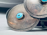 Early Hand Tooled Vintage Native American Navajo Turquoise Sterling Silver Concho Belt-Nativo Arts