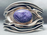 One Of The Msot Unique Vintage Charoite Sterling Silver Bracelet-Nativo Arts