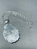 Rare Native American Navajo Signed Manassa Turquoise Sterling Silver J Nelson Necklace-Nativo Arts