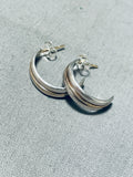 Imressive Native American Navajo Sterling Silver & 14k Gold Two-tone Earrings-Nativo Arts